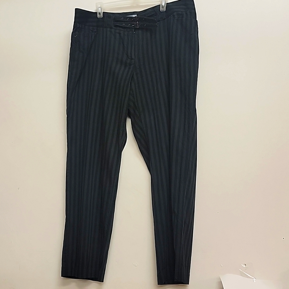 Striped Wide Leg Buckle Front Pant 20 LB Collection